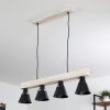 Berkeley Lampadario a sospensione Legno chiaro, Nero, 4-Luci
