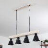 Berkeley Lampadario a sospensione Legno chiaro, Nero, 4-Luci