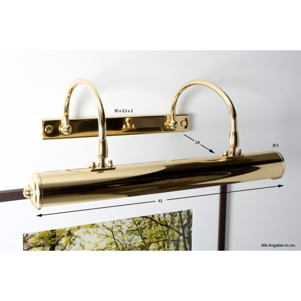 Herbert Schmidt Lampada per quadri Oro, Ottone, 2-Luci main product photo