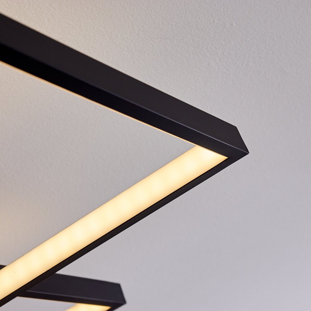 Ghana Plafoniera LED Nero, 1-Luce, Telecomando