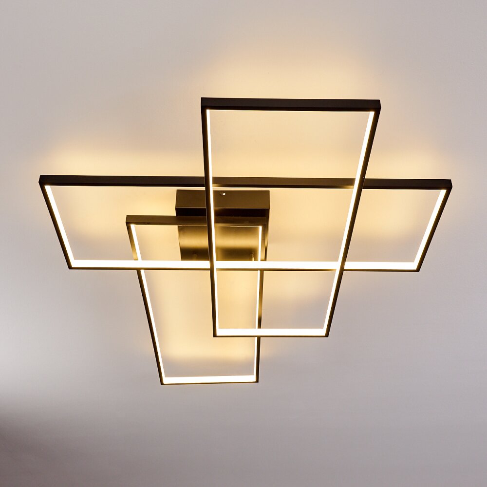 Ghana Plafoniera LED Nero, 1-Luce, Telecomando