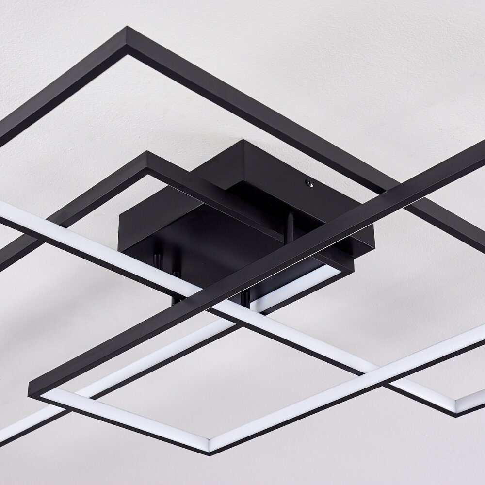 Ghana Plafoniera LED Nero, 1-Luce, Telecomando