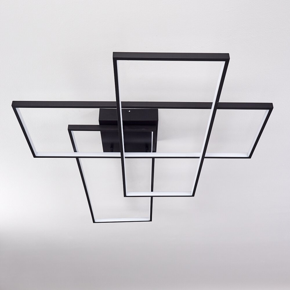Ghana Plafoniera LED Nero, 1-Luce, Telecomando