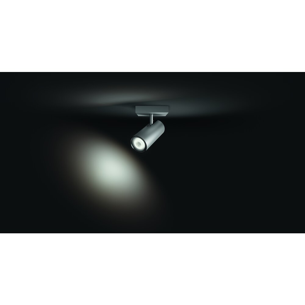 Philips Hue Ambiance White Buratto Set di base per spot a soffitto Argento, 1-Luce, Telecomando
