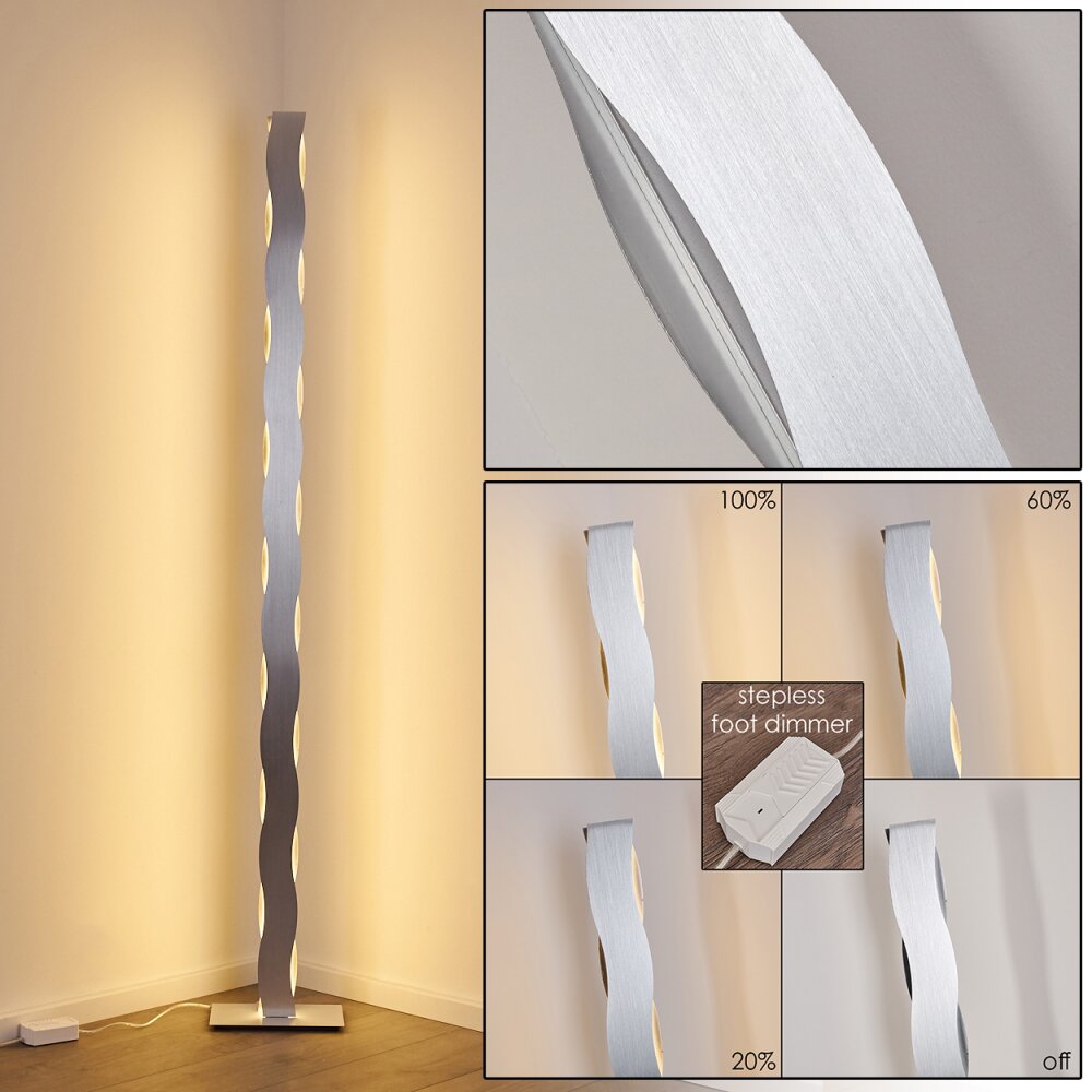 Nagold Lampada da terra LED Cromo, Nichel opaco, 1-Luce main product photo