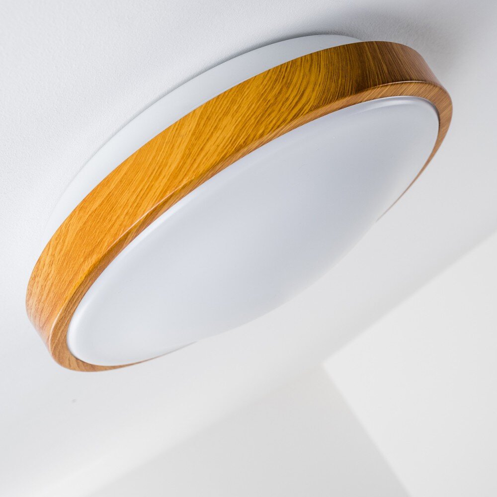 Sora Wood Plafoniera LED Legno chiaro, Bianco, 1-Luce