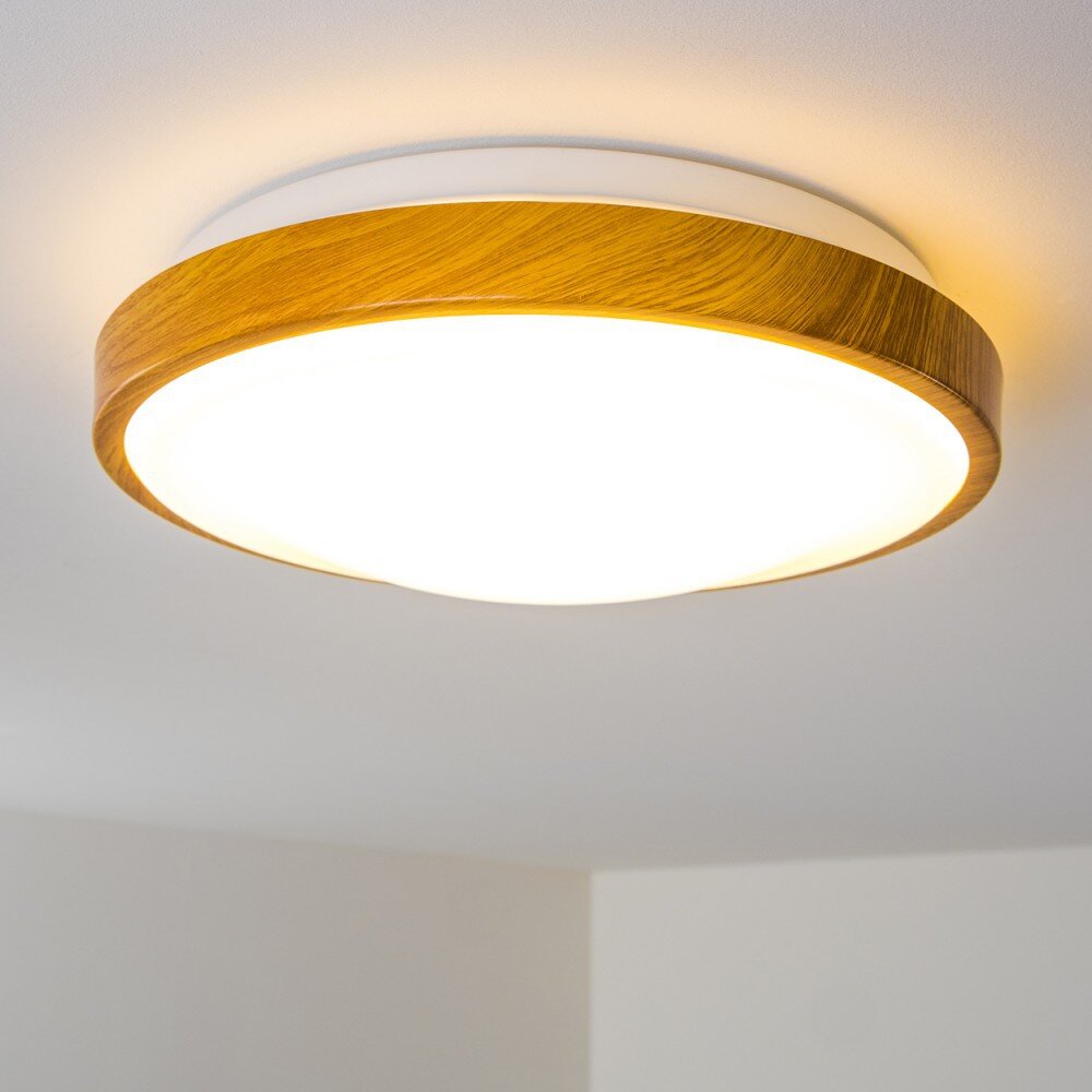 Sora Wood Plafoniera LED Legno chiaro, Bianco, 1-Luce
