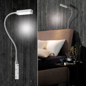 Honsel Raik Lampada da comodino LED Nichel opaco, 1-Luce