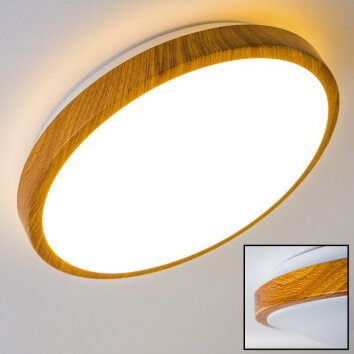 Sora Wood Plafoniera LED Legno chiaro, Bianco, 1-Luce