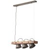 Lampada a Sospensione Brilliant Plow Legno scuro, Nero, 3-Luci