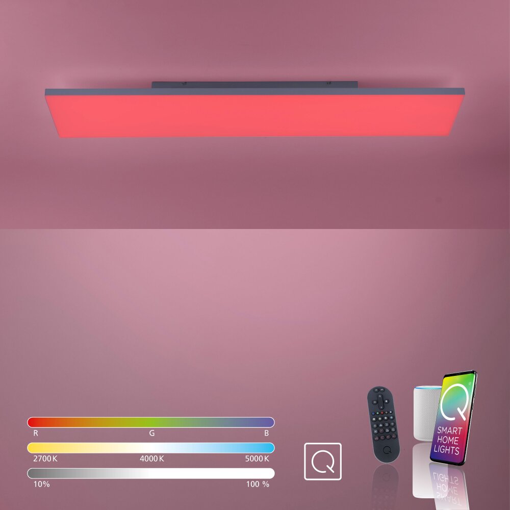 Paul Neuhaus Q-FLAG Plafoniera LED Bianco, 1-Luce, Telecomando, Cambia colore main product photo
