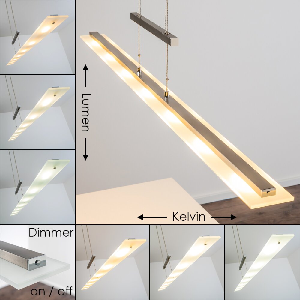 Lampada a Sospensione Ramsele LED Cromo, Nichel opaco, 7-Luci main product photo