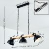 Chetco Lampada a Sospensione Legno chiaro, Nero, 3-Luci
