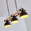 Chetco Lampada a Sospensione Legno chiaro, Nero, 3-Luci